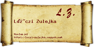 Lóczi Zulejka névjegykártya